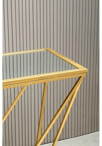 Aranyszínű konzolasztal üveg asztallappal 40x120 cm Farran – Premier Housewares