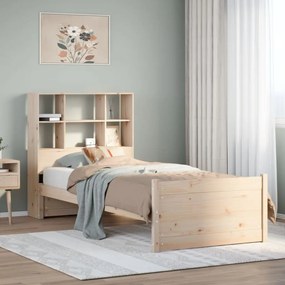 tömör fenyőfa könyvespolcos ágy matrac nélkül 90 x 190 cm