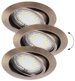 Rabalux 1051 - KÉSZLET 3xLED Beépíthető lámpa LITE 3xGU10-LED/3W/230V