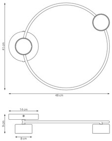 Mennyezeti lámpa LUCIO 2xGX53/12W/230V fekete