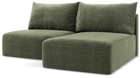 Zöld kinyitható-tárolóhelyes sarokkanapé (jobb oldali) Kalena – Makamii
