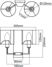 Orlicki Design CARERA OR81503 Fali lámpa 2x8W/E14