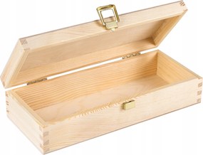 Kis fa doboz, ékszerdoboz, kazetta zárral, ajándéknak, 24x10,5x5,7cm