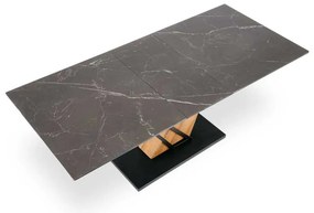Sterzo étkezőasztal 160-200 x 90 cm, fekete / arany tölgy