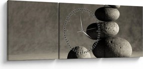 Kép - Szürke kövek (órával) (90x30 cm)
