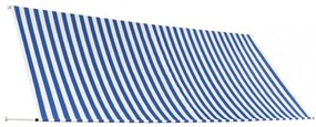 feltekerhető kék és fehér napellenző 350 x 150 cm