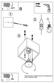 Szürke spotlámpa 10x10 cm Geo – Sollux
