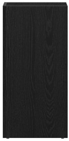 fekete tölgy szerelt fa LP tárolódoboz 71x34x36 cm