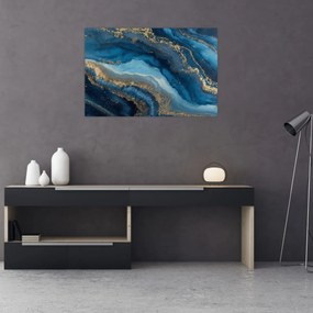 Kép - Kék márvány absztrakció (90x60 cm)