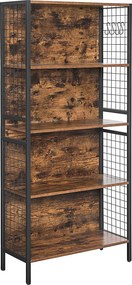 Könyvespolc, 4 szintes irodai tárolópolc, 74 x 155 x 30 cm
