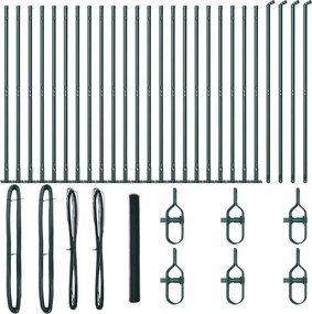 vidaXL Kerítésoszlop Zöld 50 x 1,5 m (13 mm hálós) Acél és PVC
