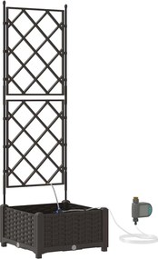 vidaXL Kerti cserép Barna 40 x 40 x 126 cm Acél