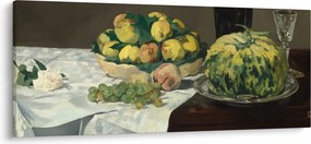 Kép - Edouard Manet, Still Life with Melon and Peaches, reprodukciók (120x50 cm)