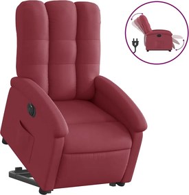 vidaXL elektromos felállást segítő bordó szövet dönthető fotel