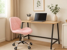 Dolgozószobai szett íróasztal TAYLOR SONOMA 100x50 cm + irodai szék AVOLA ökobőr rózsaszín