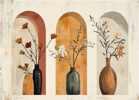 Üveg kép - Vázák boltívekben (70x50 cm)