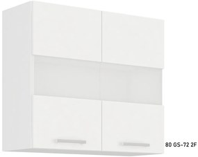 EKO WHITE üvegezett felső konyhaszekrény 80 GS-72 2F, 80x71,5x31, fehér