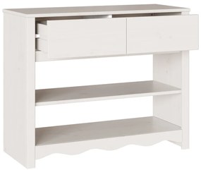 Konzolasztal &quot;&quot;DRAMMEN&quot;&quot; Fehér 89,5x37x73 cm Szilárd Fenyőfa