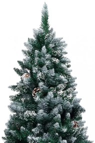 megvilágított műkarácsonyfa gömb szettel és tobozzal 240 cm