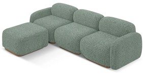 Világoszöld moduláris sarokkanapé (variálható sarok) Ailani – Makamii