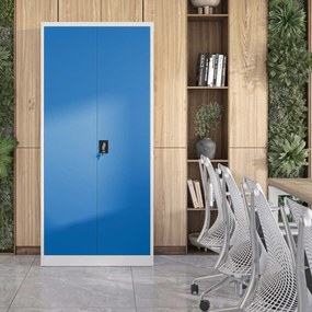 Fém iratszekrény JAN H, 900 x 1950 x 400 mm, szürke-kék