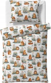 Pamut ágyneműhuzat 140x200 kapibara fehér, kapibara, gyerek