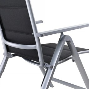 Deuba 2 darabos Premium alumínium fotel szett - ezüst