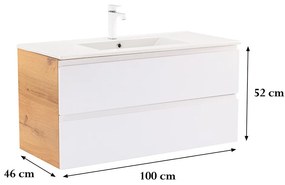 Vario Pull 100 alsó szekrény mosdóval