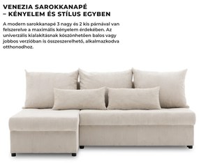Venezia sarokkanapé, kordbársony, univerzális oldal, hab töltet, bézs