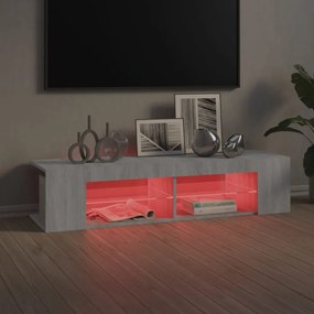 szürke sonoma színű TV-szekrény LED-lámpákkal 135 x 39 x 30 cm