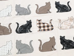 Renforcé pamut ágynemű PATTERNED CATS bézs Ágyneműhuzat mérete: 2 db 70 x 90 cm | 200 x 220 cm