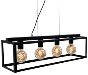 Briloner - Csillár zsinóron BLACK STEEL 4xE27/40W/230V