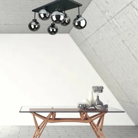 Felületre szerelhető csillár  DEA 6xE14/60W/230V fekete/füstös fekete