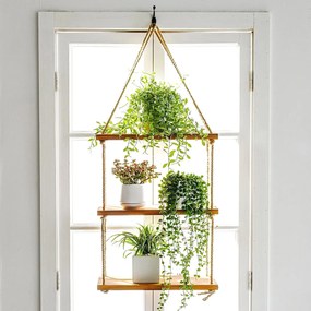 Tutumi, függő fali polc kötélen 30x40x10 cm, 23-as típus Bézs, barna, HOM-03208