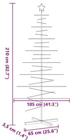 fekete fém karácsonyfa alap dekorációhoz 210 cm