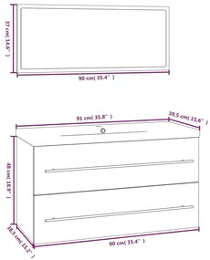 3 részes betonszürke fürdőszobai bútorgarnitúra