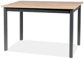 Széthúzható étkezőasztal  125-170 cm Hally (Kézműves tölgy + Fekete) (4 6 fő részére). 1050258