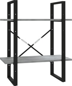 vidaXL 2-szintes szürke sonoma szerelt fa könyvszekrény 60x30x70 cm