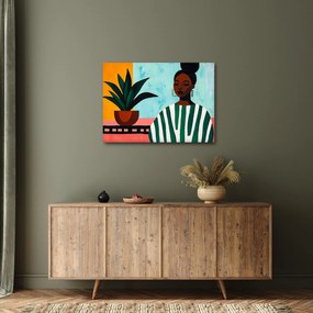Kép - Nő virággal (70x50 cm)
