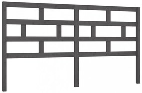 szürke tömör fenyőfa ágy fejtámla 186 x 4 x 100 cm