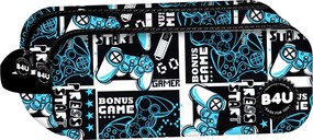 Gamer Press Start 2 rekeszes tolltartó 21 cm
