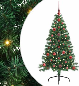 vidaXL Mesterséges, előre világított karácsonyi fa Zöld 120 cm PVC