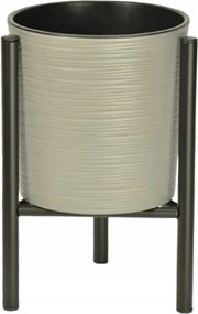 Virágtartó álló virágtartó szürke kaspóval és lengyel gyártótól