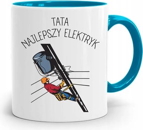 Kék Bögre Apának A Legjobb Villanyszerelő fényképes nyomtatással