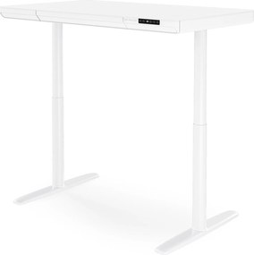 Elektromos ülő-álló íróasztal fiókkal és Qi vezeték nélküli töltővel fehér, 1200 mm: ELLIS