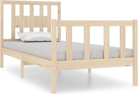 vidaXL Single tömör fa ágykeret 90 x 190 cm