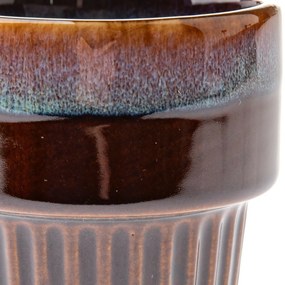 4 darabos kerámia bögre szett Rustik 100 ml, sötétbarna