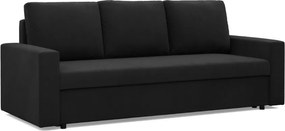 Zeus kanapéágy, szövet anyag, bonell töltet, egyenes kartámasz, fekete