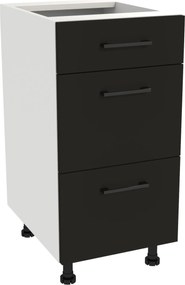 Konyhaszekrény fiókokkal Slim 40 Capri Fehér front Fekete matt