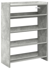 betonszürke szerelt fa cipőtartó 60x25x81 cm